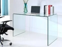 Bureau ELSTRON - Verre Courbé - Transparent