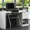 Bureau Extensible 2 Tiroirs Et 1 Niche - Coloris : Blanc - EVAN