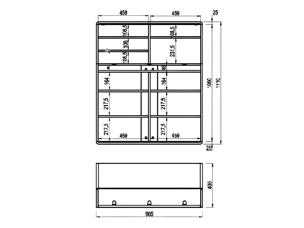 Secrétaire BAGUA - 2 Portes Et 2 Tiroirs - MDF - Blanc Laqué – Image 9