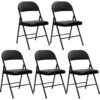 Lot De 5 Chaises Pliantes Noires Rembourrées 7house