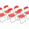 Chaise Salamanca, Ensemble De Six Chaises Pliantes, Siège De Réunion Peu Encombrant, Fauteuil De Salle D'attente, 43x47h78 Cm, Rouge