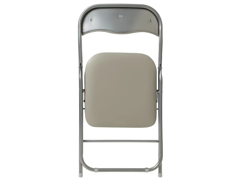 Lot De 6 Chaises Pliantes En Métal Coloris Taupe - Longueur 44 X Profondeur 48 X Hauteur 79 Cm – Image 2