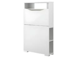 Console - Panneau De Particules Revetu Mélamine Blanc Brillant -78,4X129,2X22,2 - Be Alive