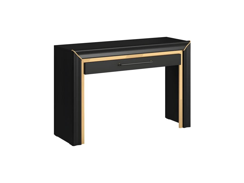 Bureau Console Design Collection DOHA Coloris Noir Mat Et Finitions Dorées