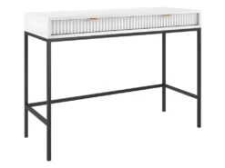 Bureau Console 2 Tiroirs Rava Blanc
