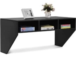 Bureau Murale Avec 3 Etagéres De Rangement 108 X 53 X 52 Cm Table Pour, étude, Cuisine, Bar