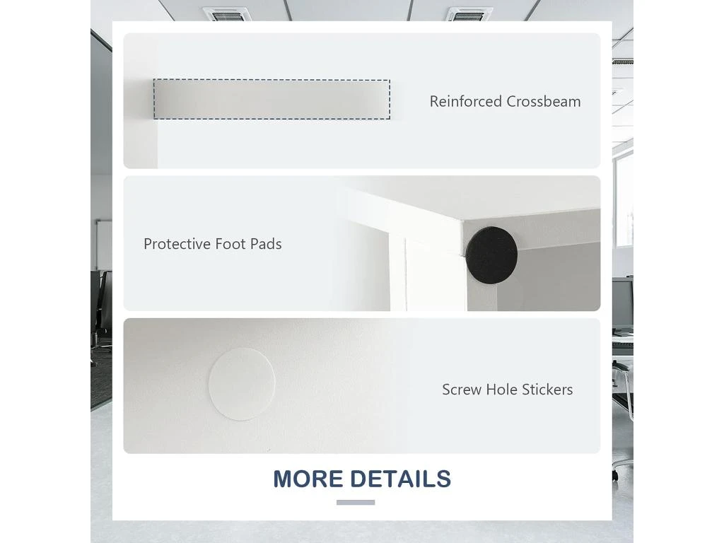 Bureau Droit Avec 4 Tiroirs MDF Finition Mélaminé - L110 X P60 X H76 Cm- Brillance Blanche – Image 5