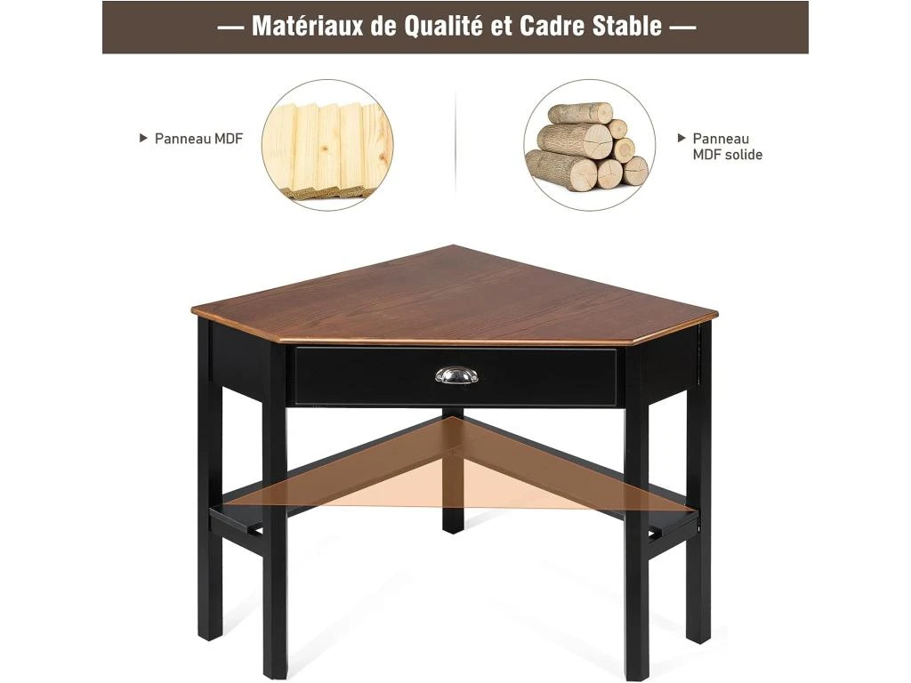 Bureau D'angle Informatique Contemporain Pour Pc /ordinateur Poste De Travaile – Image 4