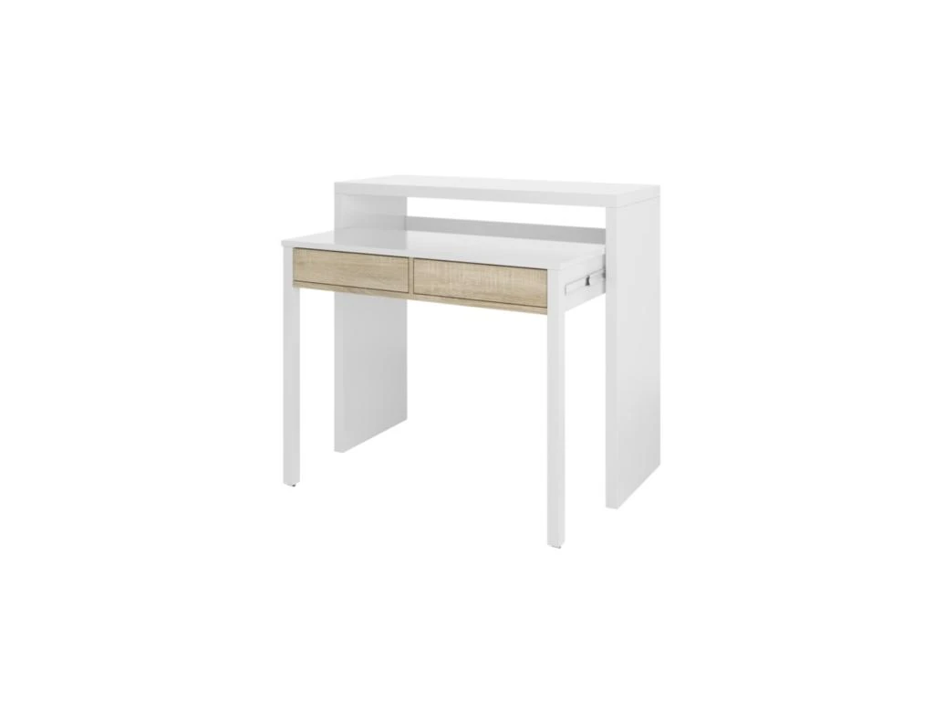Bureau Console Extensible 2 Tiroirs Consola - L100 Cm – Image 3