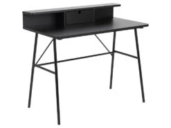 Pascal Bureau Avec 1 Tiroir, Noir.