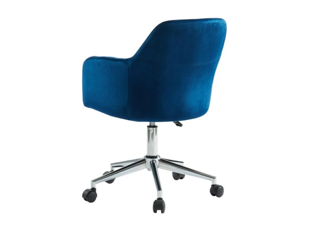 Chaise De Bureau - Velours - Bleu - Hauteur Réglable - ELEANA – Image 3