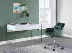 Chaise De Bureau - Velours - Vert - Hauteur Réglable - PEGA