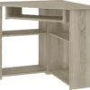 SEVAN - Bureau Informatique D'angle - 80x74x80 Cm - Support Clavier + Niche Imprimante - Mobilier Bureau Télétravail - Aspect Bois
