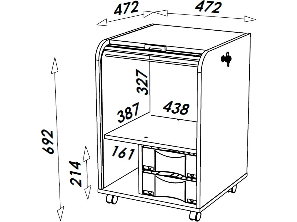 Caisson De Bureau Chêne Bicolore - Coloris: Blanc – Image 3