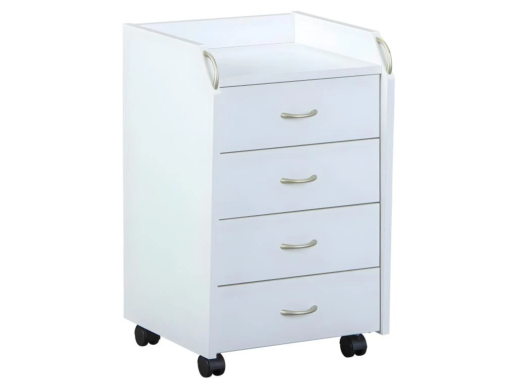 TEO - Caisson 4 Tiroirs Sur Roulettes Coloris Blanc