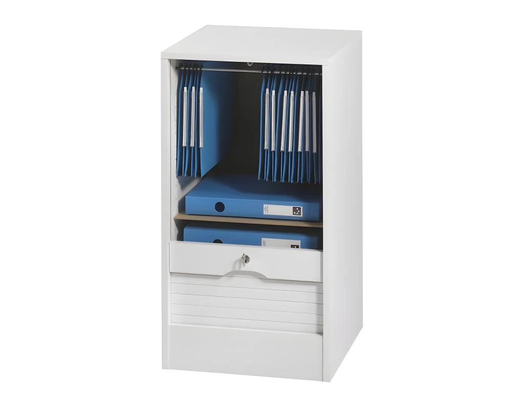 Classeur à Rideau Hauteur 76 Largeur 41 Cm - Coloris: Blanc