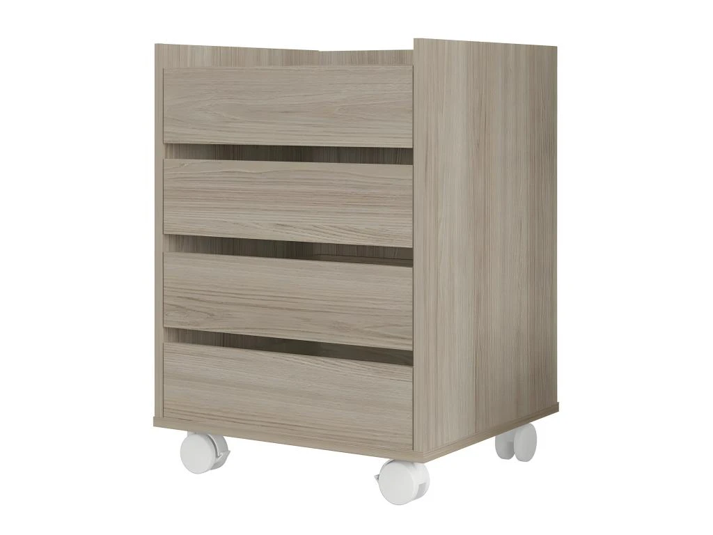 Caisson Roulant 4 Tiroirs Chêne – Image 4