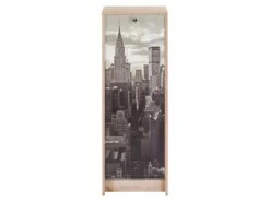 Classeur à Rideau Chêne Hauteur 104 Cm - Coloris: New York 500