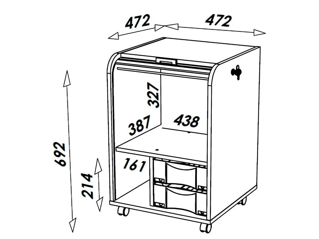 Caisson De Bureau Blanc Bicolore - Coloris: Noir – Image 5