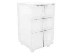 Caisson Roulant 3 Tiroirs Blanc Mat