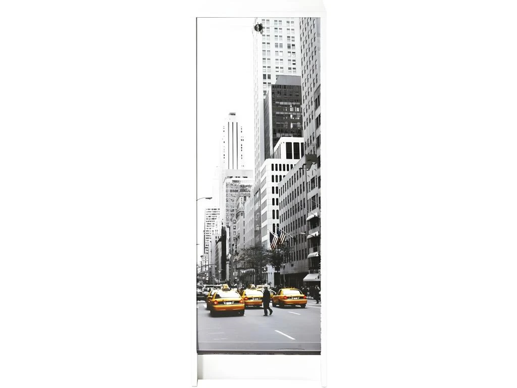 Classeur à Rideau Blanc 104 Cm - Coloris: Scene New York 504