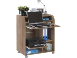 Bureau Informatique Chêne 1 Rideau - Coloris: Noir