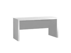 DEBBIE - Bureau Droit Avec Voile De Fond Laqué Blanc