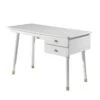 TINY WHITE - Bureau 2 Tiroirs Blanc Et Gold