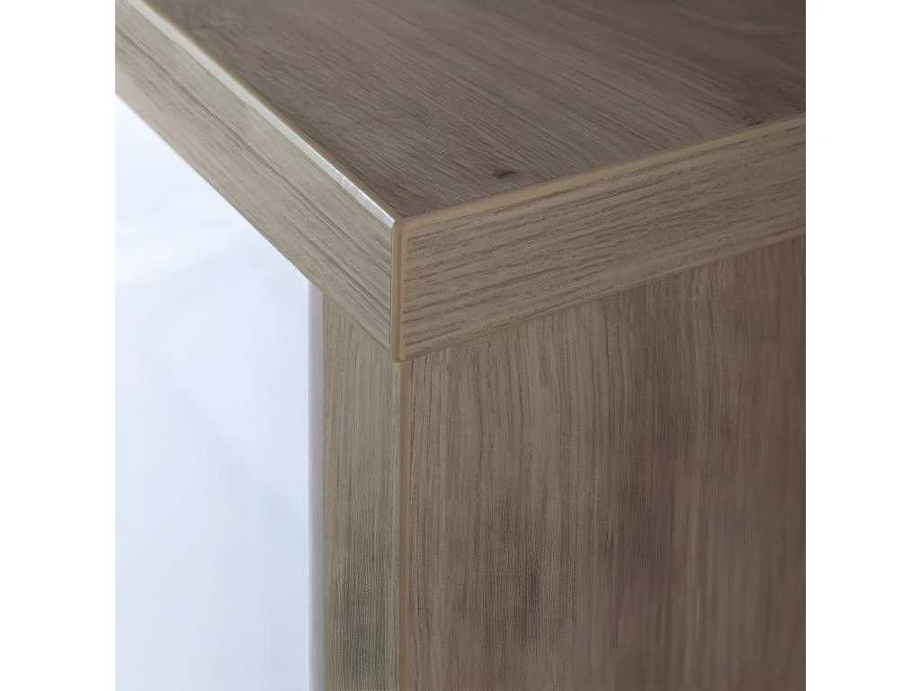 Bureau D'angle Avec Rangements Finition Chêne Et Blanc Laqué - ETHEL – Image 4