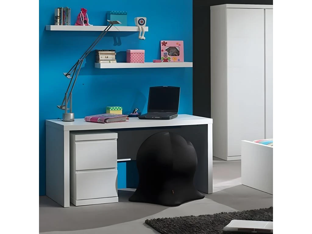 DEBBIE - Caisson De Bureau 2 Tiroirs Laqué Blanc – Image 3