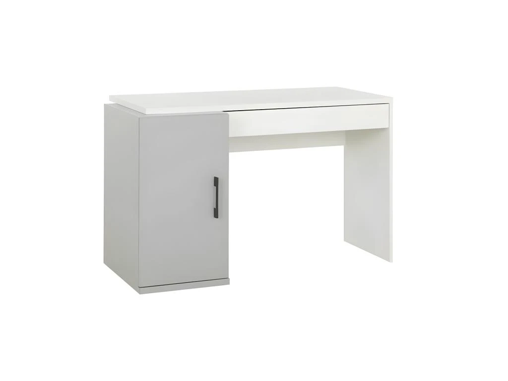 Bureau 1 Porte 1 Tiroir Blanc/Gris - MOONLA
