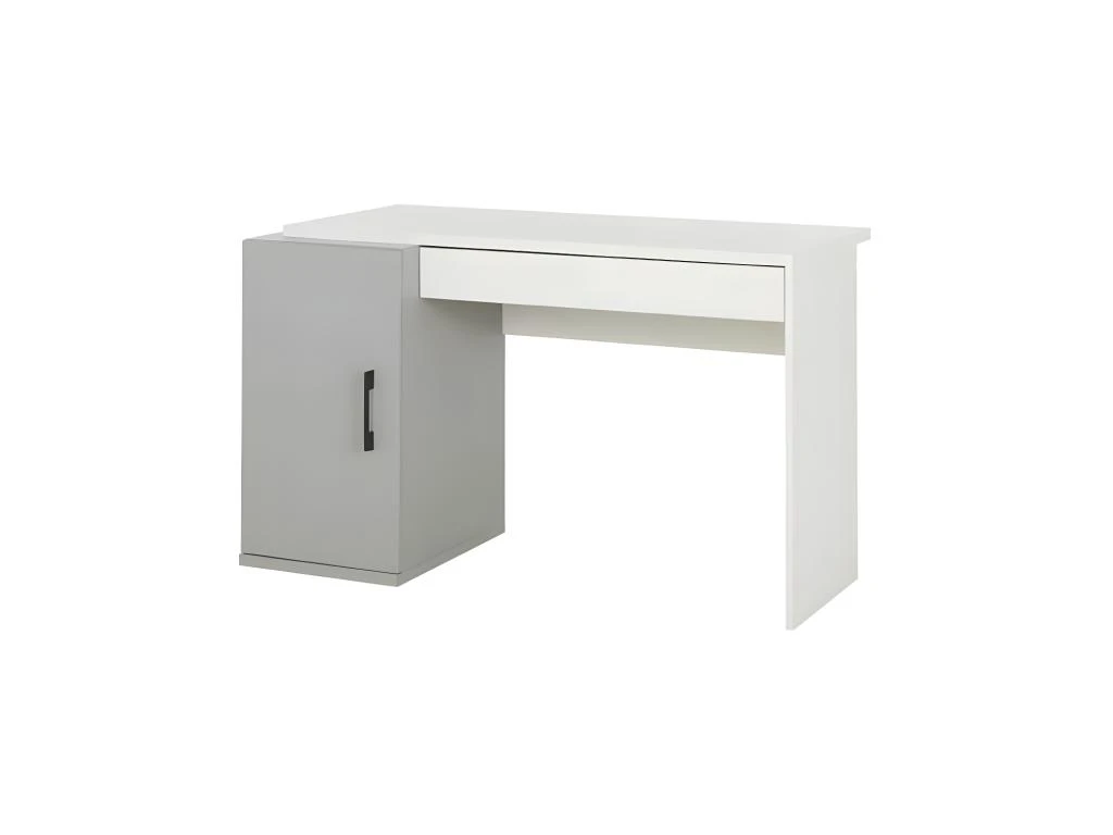 Bureau 1 Porte 1 Tiroir Blanc/Gris - MOONLA – Image 2