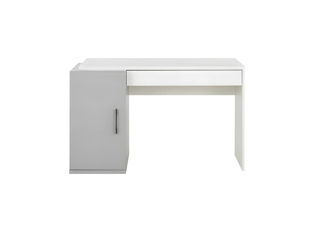Bureau 1 Porte 1 Tiroir Blanc/Gris - MOONLA – Image 3