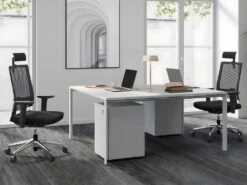 Bureau Bench 2 Personnes - Blanc - L120 Cm - DOWNTOWN