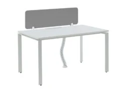 Bureau Professionnel 1 Personne - Blanc - L120 Cm - Avec Séparateur - DOWNTOWN