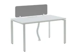 Bureau Professionnel 1 Personne - Blanc - L140 Cm - Avec Séparateur - DOWNTOWN