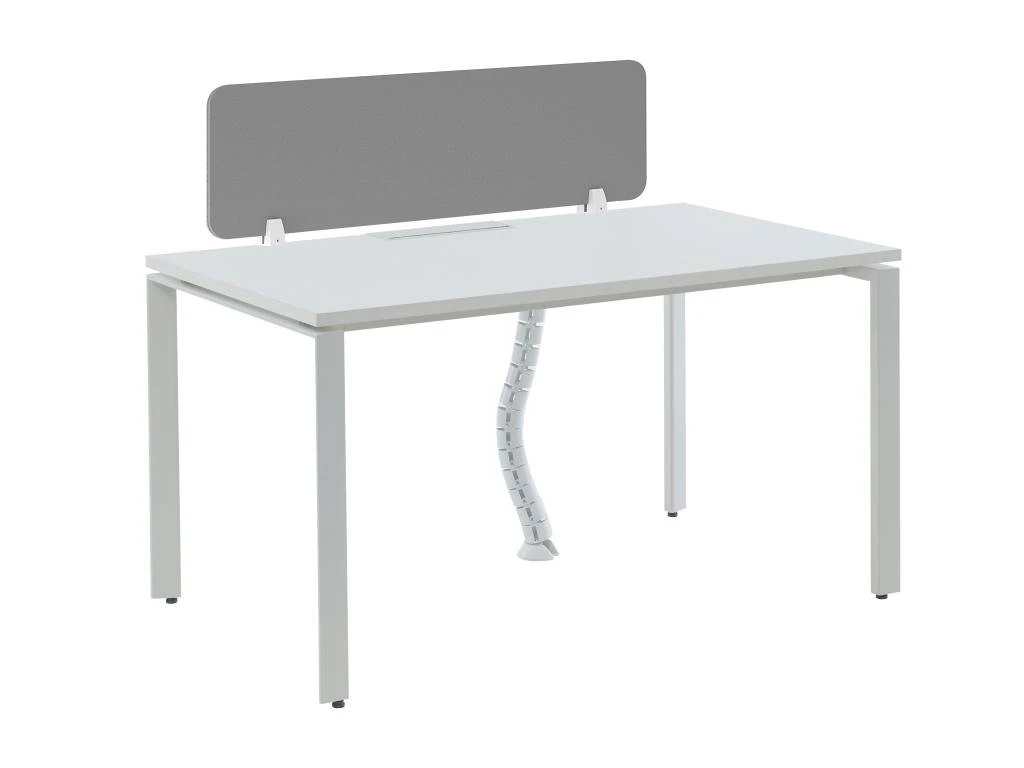 Bureau Professionnel 1 Personne - Blanc - L140 Cm - Avec Séparateur - DOWNTOWN