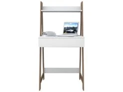 Bureau Secrétaire Blanc Et Châtaignier