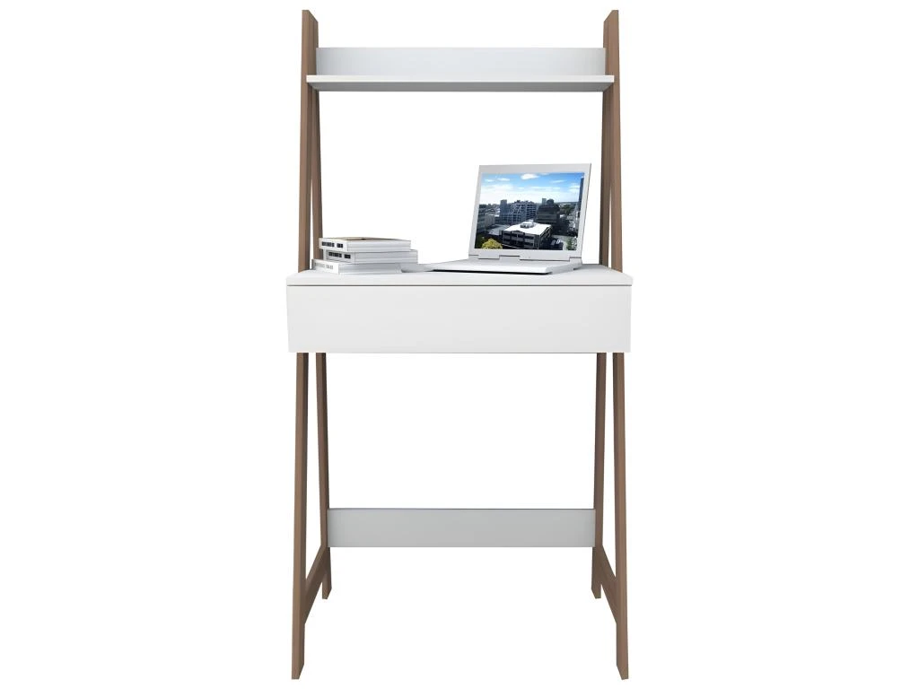 Bureau Secrétaire Blanc Et Châtaignier