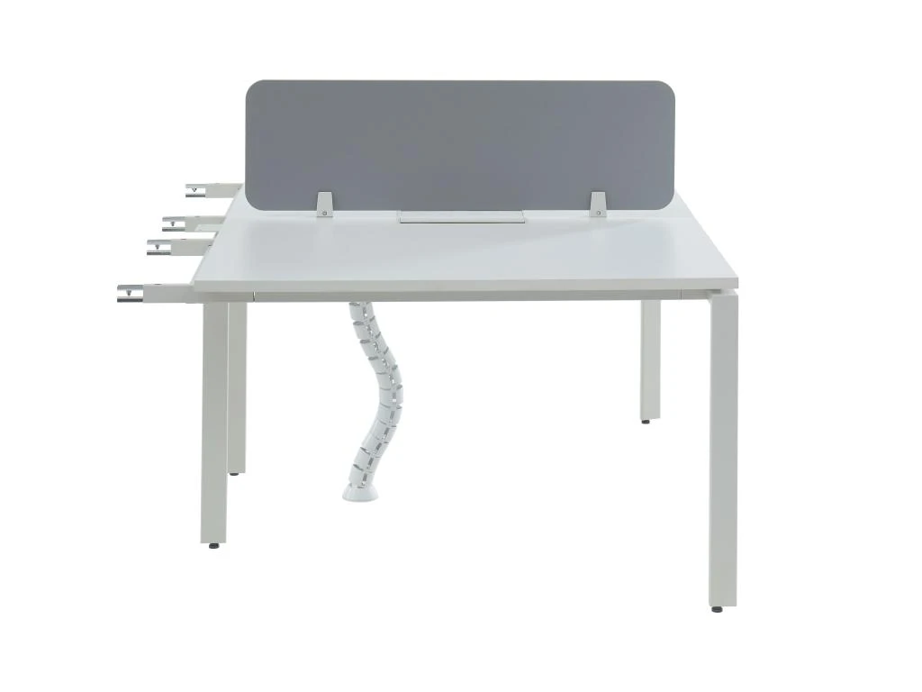Extension Pour Bureau Bench 2 Personnes - Blanc - L120 Cm - Avec Séparateur - DOWNTOWN – Image 4