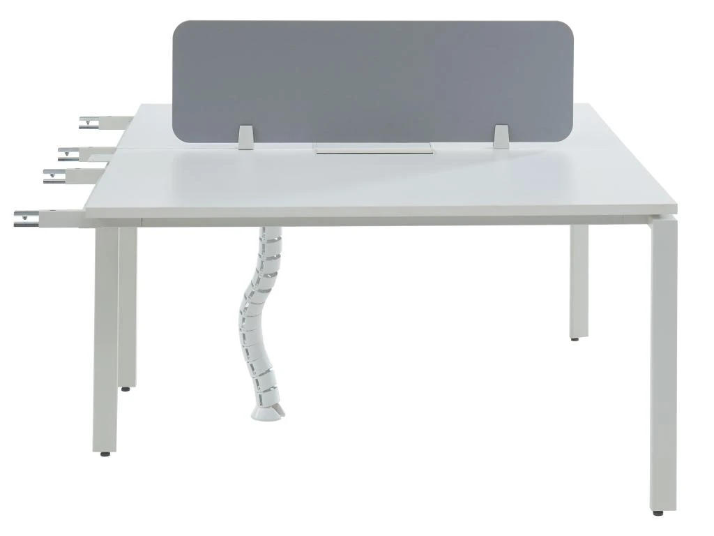 Extension Pour Bureau Bench 2 Personnes - Blanc - L140 Cm - Avec Séparateur - DOWNTOWN – Image 2
