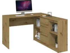 TAMEA | Bureau D'angle Avec Commode Bureau/chambre | Dimensions Bureau : 76x120x50 + Commode : 75x120x30 | Meuble Gain De Place