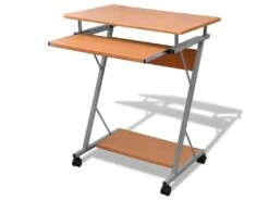 Bureau Table Meuble Travail Informatique Brune Pour Ordinateur 0502122