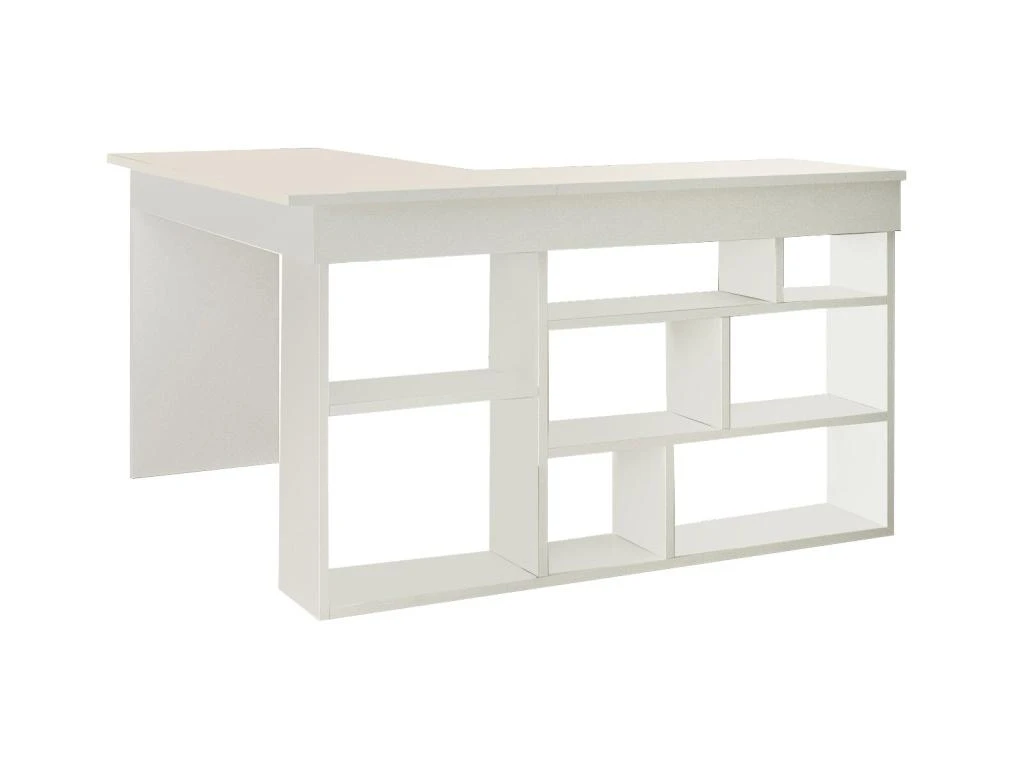 Bureau D'angle Avec Rangements - Coloris : Blanc - LILEUL – Image 7