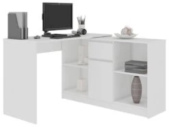 KERESTE | Bureau Informatique D'angle Modulable + Commode 120x126x79 Cm | Table Ordinateur