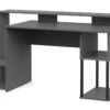 Bureau Gamer, Table De Jeu Avec Compartiments En Aggloméré Avec Finition Grise - Longueur 150 X Profondeur 67 X Hauteur 77 Cm