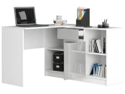 KERESTE - Bureau D'angle Style Moderne Cabinet - 79x120x126 - 1 Porte+1 Tiroir