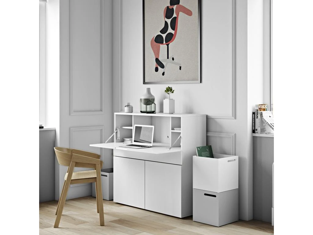Bureau FOCUS - Blanc Laqué - TEMAHOME