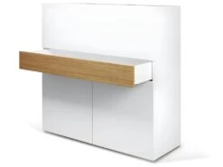 Bureau FOCUS - Blanc Et Chêne Naturel - TEMAHOME