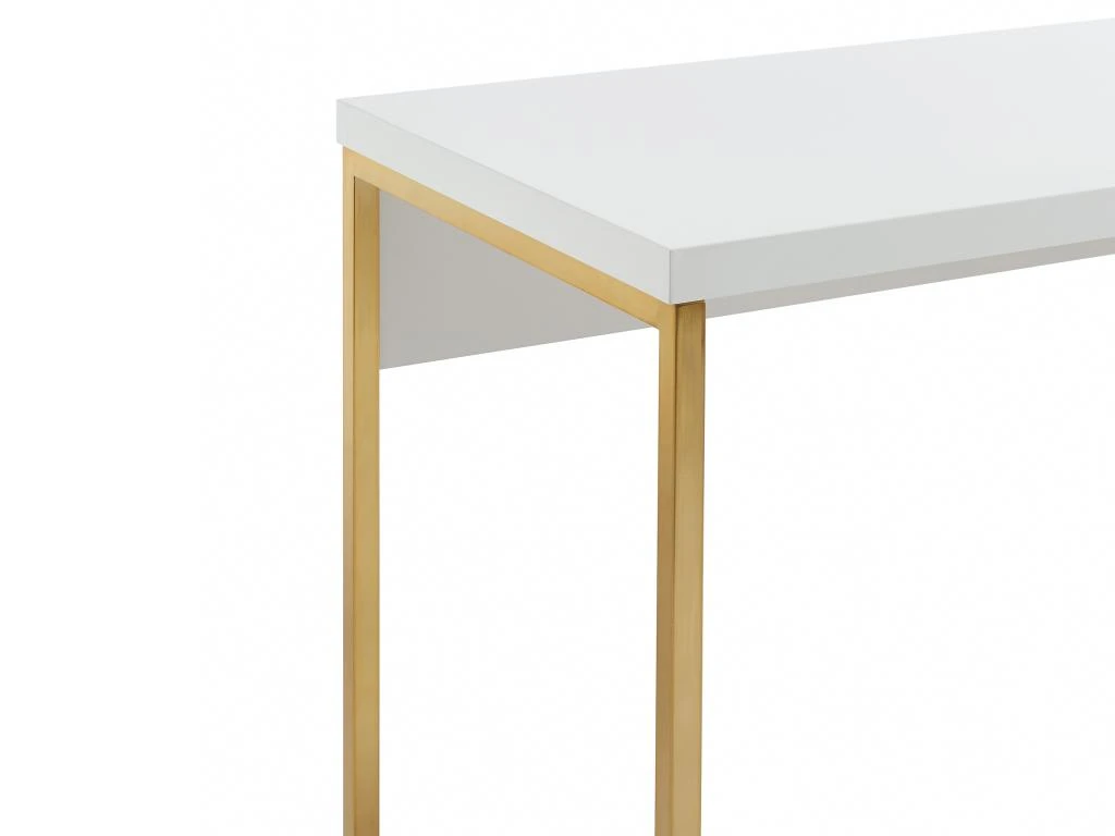 Bureau Avec 3 Tiroirs - MDF Laqué Et Métal - Blanc Et Doré - TIMFIA De Pascal Morabito – Image 7